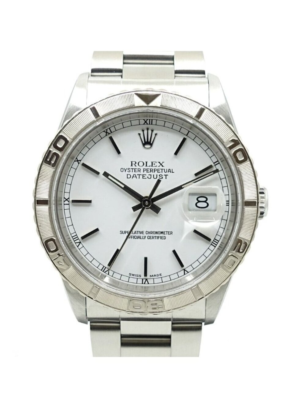 Rolex Datejust Thunderbird 36 SS 18k White Gold Dial Automatic Winding Watch